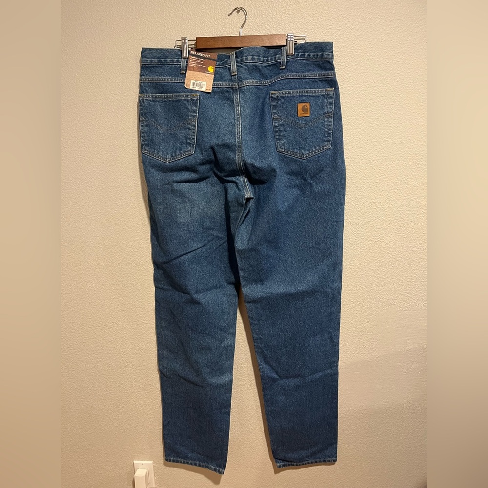 Carhartt Mens Relaxed Fit Tapered Leg 100% Cotton Denim Jeans 40X38 - Picture 7 of 12